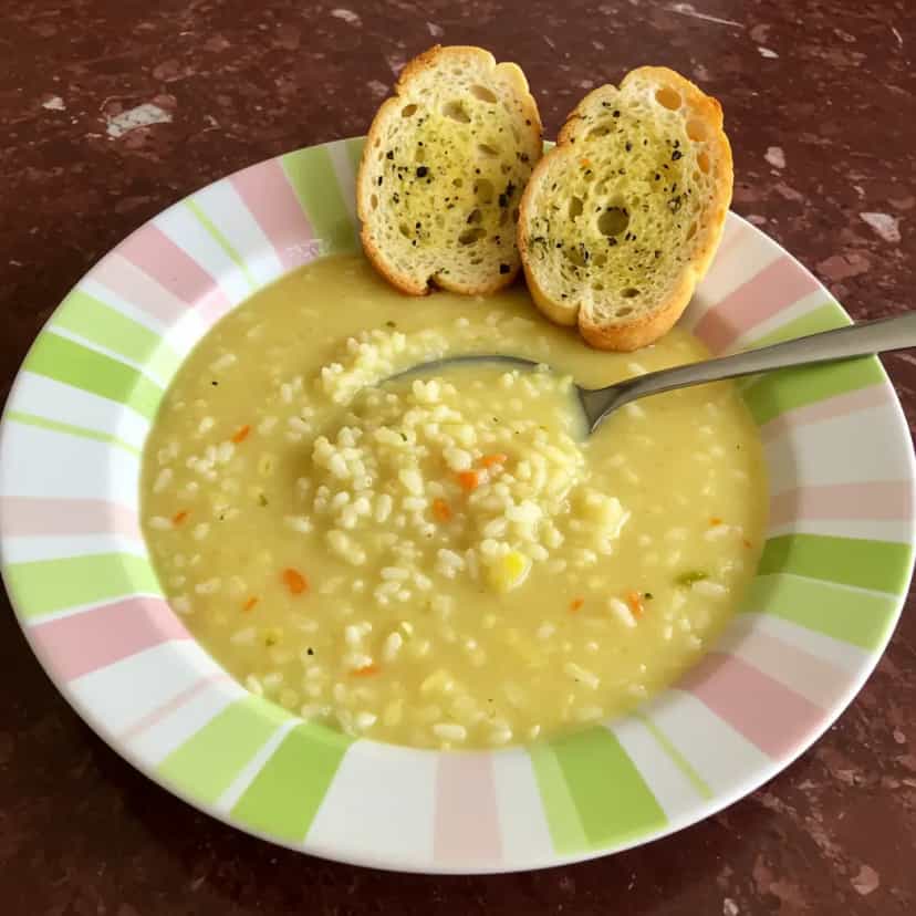 Foto deliciosa de Sopa Cremosa de Galinha com Arroz pronta para servir - Outras Receitas