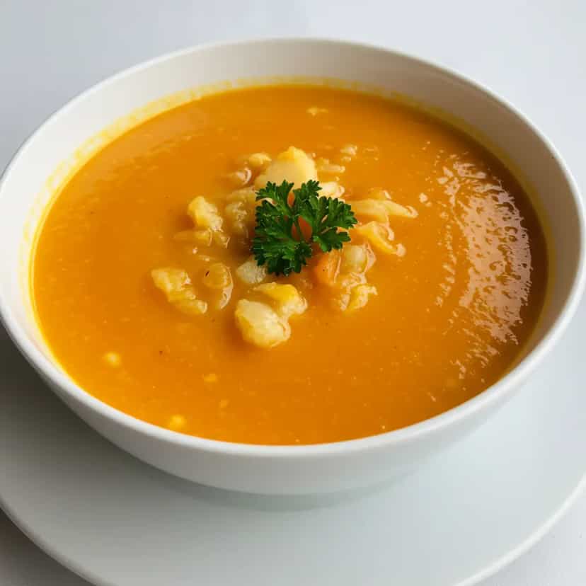 Foto deliciosa de Sopa Cremosa de Mandioca pronta para servir - Sopas & Caldos