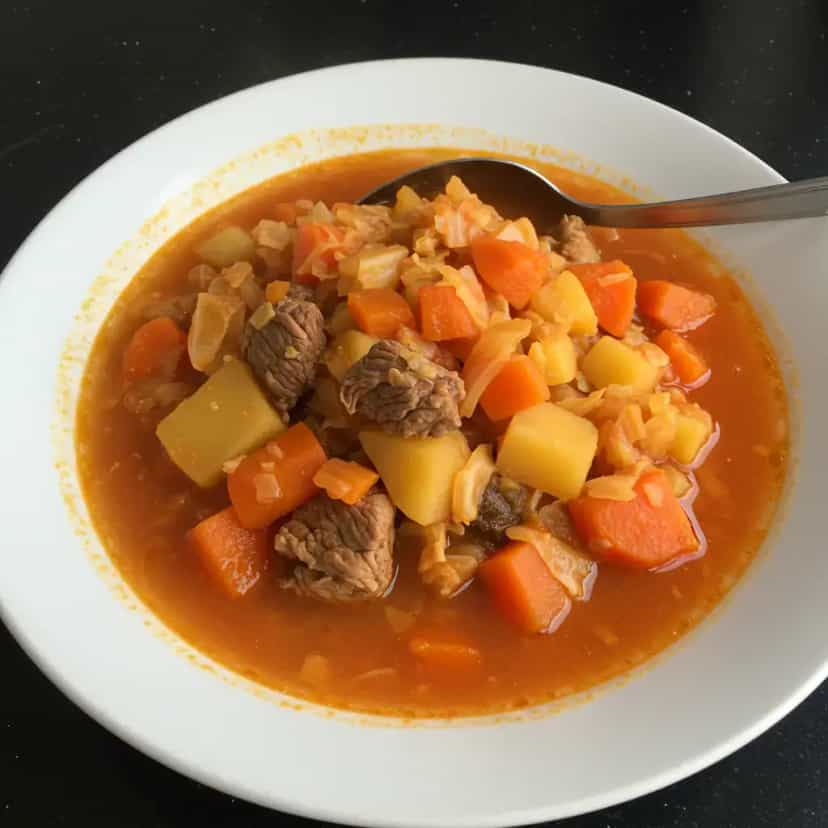 Foto deliciosa de Sopa de Legumes com Alcatra pronta para servir - Sopas & Caldos