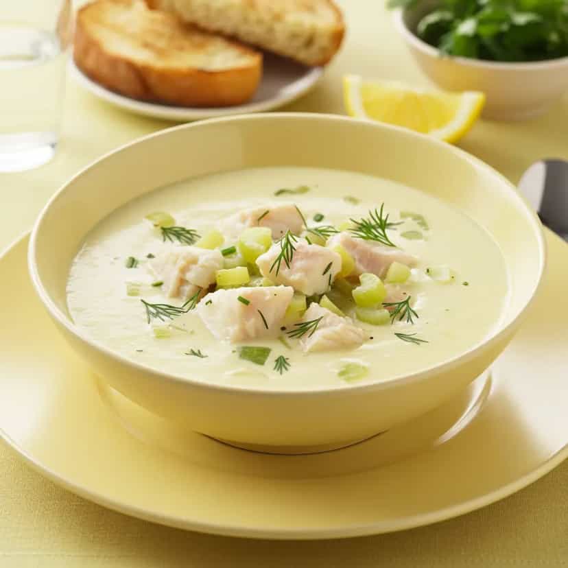 Foto deliciosa de Sopa de Tilápia com Cream Cheese pronta para servir - Sopas & Caldos