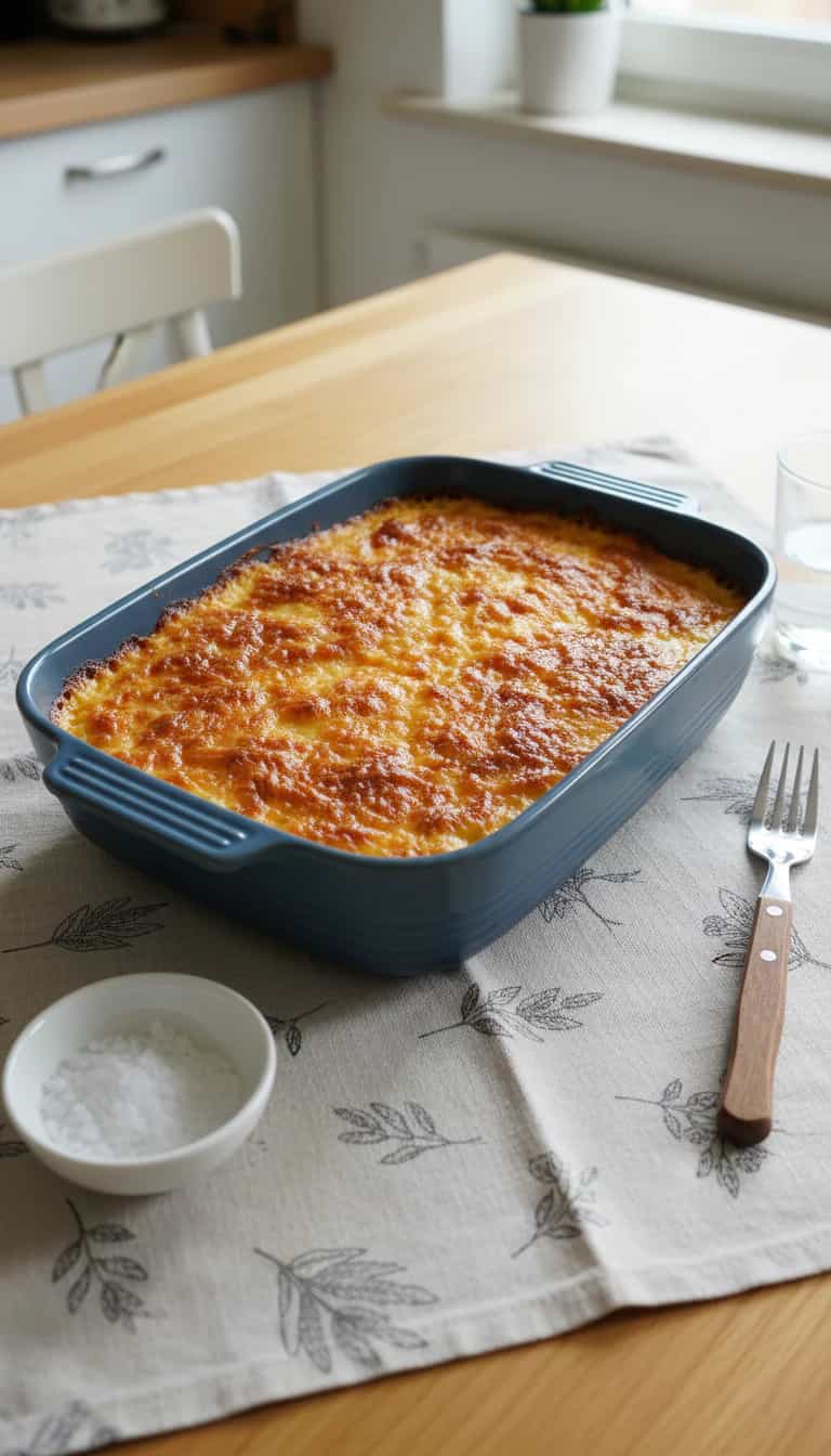 Foto deliciosa de Sopa Paraguaia de Milho pronta para servir - Pratos Brasileiros Icônicos