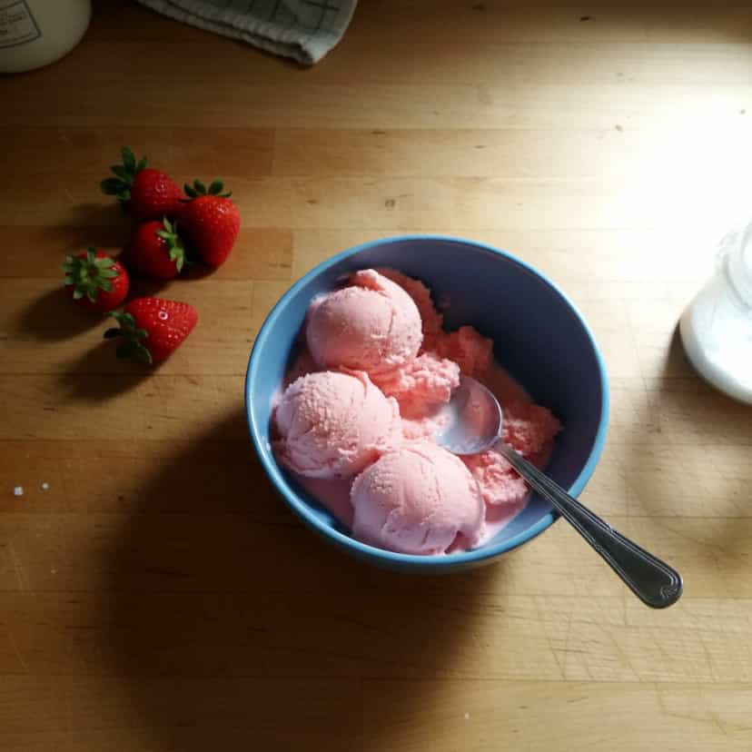 Foto deliciosa de Sorvete Cremoso de Suco pronta para servir - Doces Gelados & Sorvetes