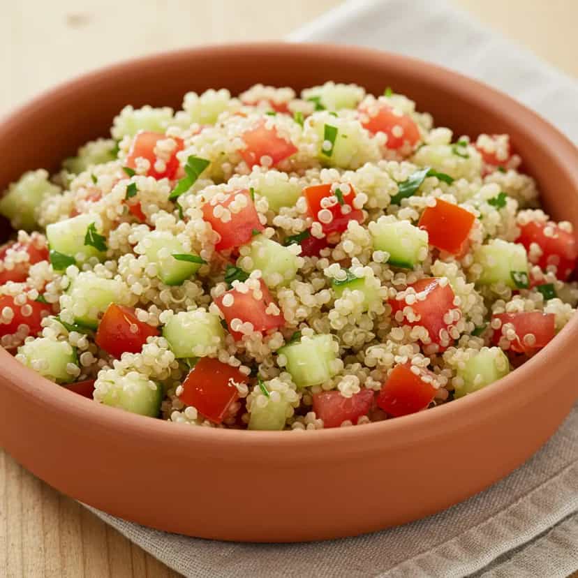 Foto deliciosa de Tabule de Quinoa Refrescante pronta para servir - Saladas