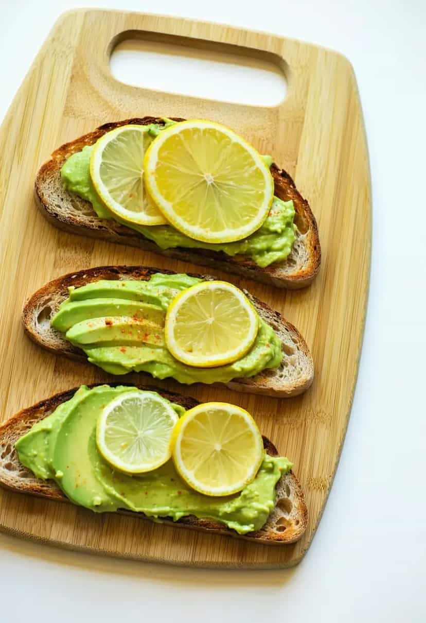 Foto deliciosa de Torradas com Abacate e Limão pronta para servir - Torradas & Toasts