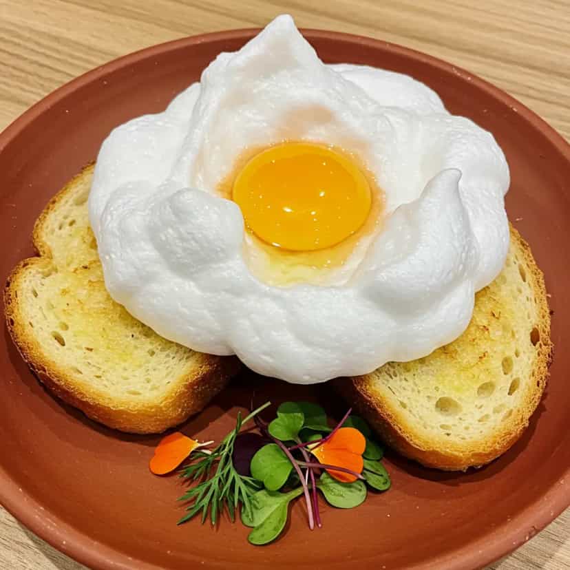 Foto deliciosa de Torradas com Nuvem de Ovos pronta para servir - Torradas & Toasts