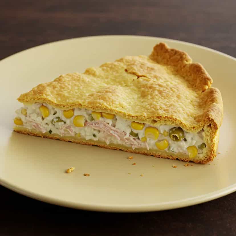 Foto deliciosa de Torta Cremosa de Frango pronta para servir - Tortas Salgadas