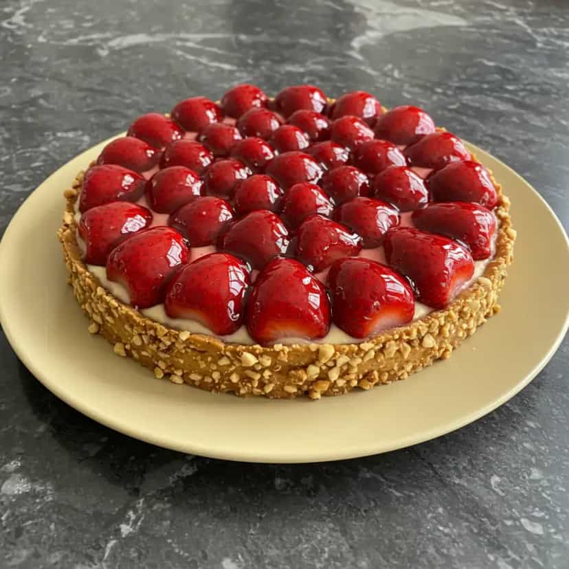 Foto deliciosa de Torta Cremosa de Morango pronta para servir - Tortas & Tortinhas