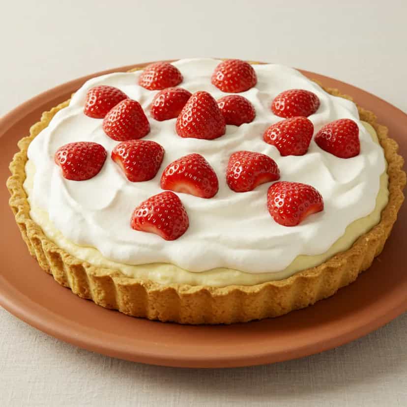 Foto deliciosa de Torta de Morango com Chantilly pronta para servir - Tortas & Tortinhas