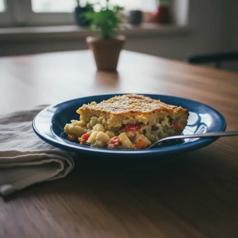 Foto deliciosa de Torta de Queijo com Batata e Aspargos pronta para servir - Tortas Salgadas