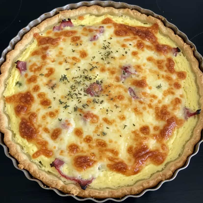 Foto deliciosa de Torta de Queijo e Presunto pronta para servir - Salgadinhos