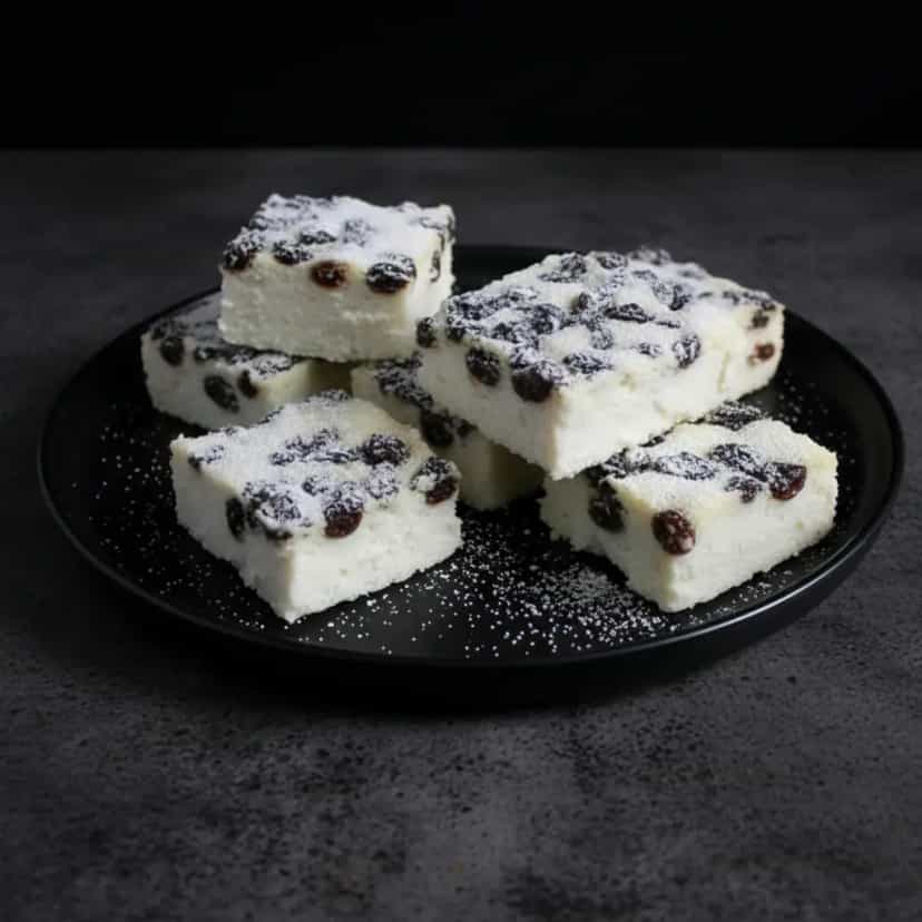 Foto deliciosa de Torta de ricota com passas pronta para servir - Tortas & Tortinhas