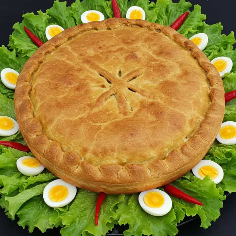 Foto deliciosa de Torta Salgada de Frango pronta para servir - Tortas Salgadas