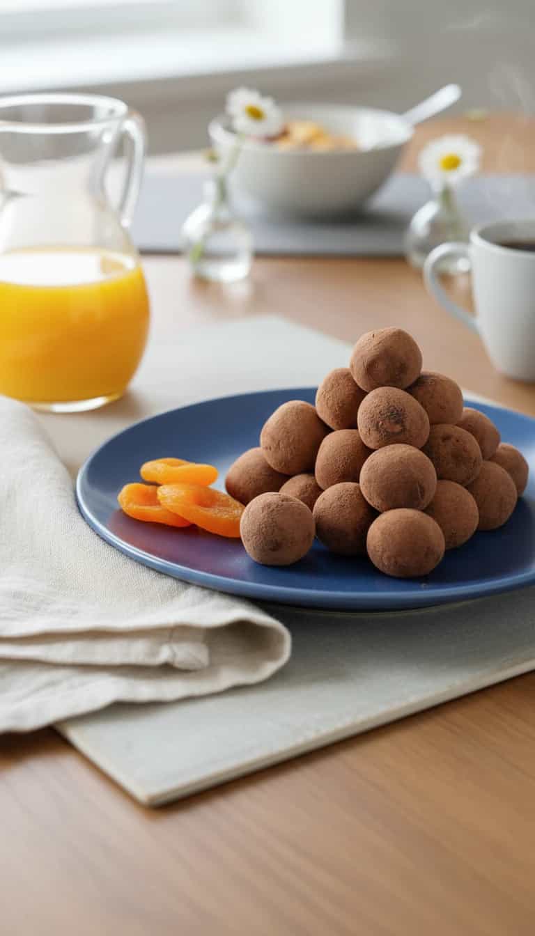 Foto deliciosa de Trufas Diet de Chocolate com Damasco pronta para servir - Sem Assar