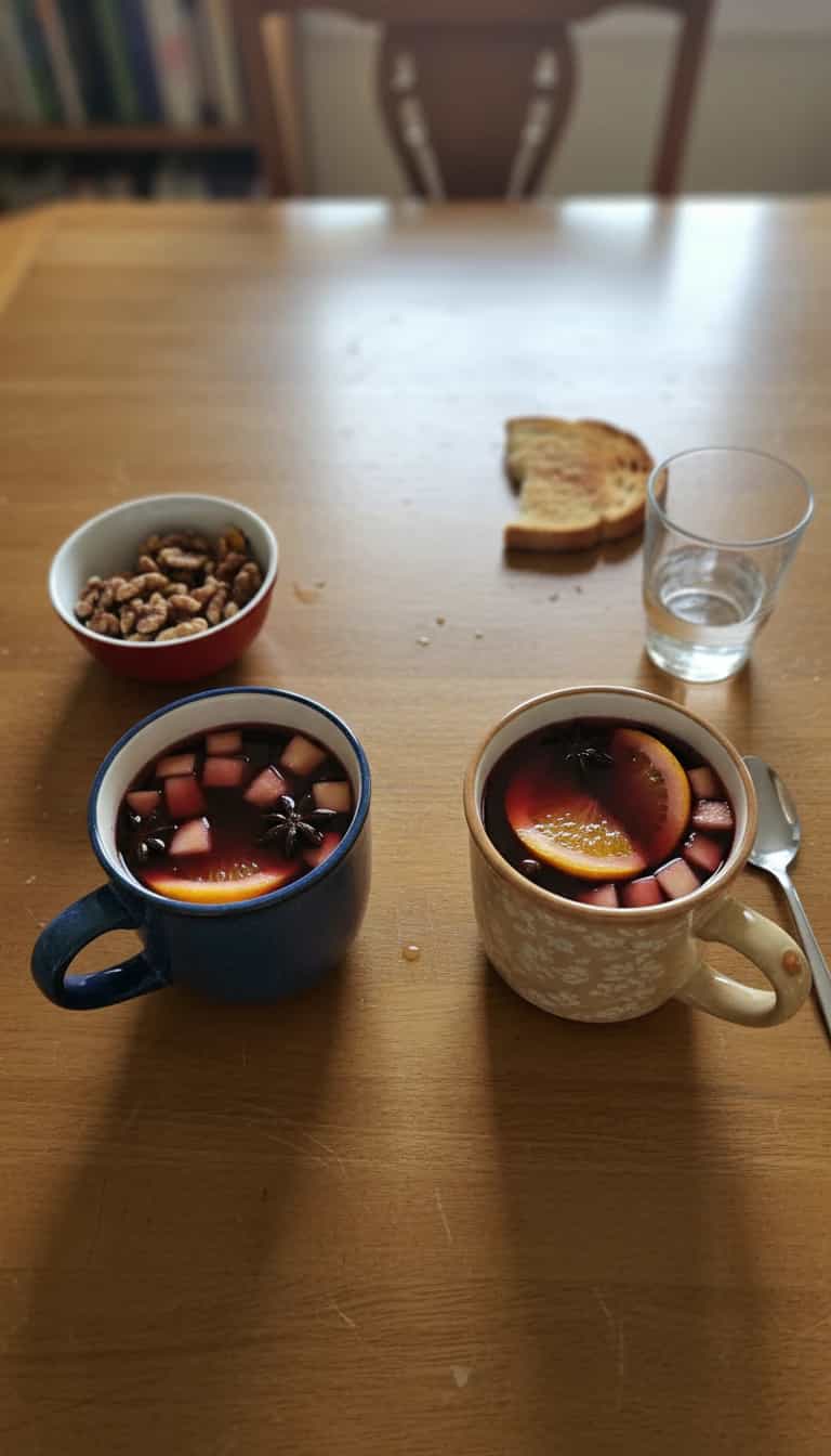 Foto deliciosa de Vinho Quente com Maçã e Especiarias pronta para servir - Bebidas Quentes