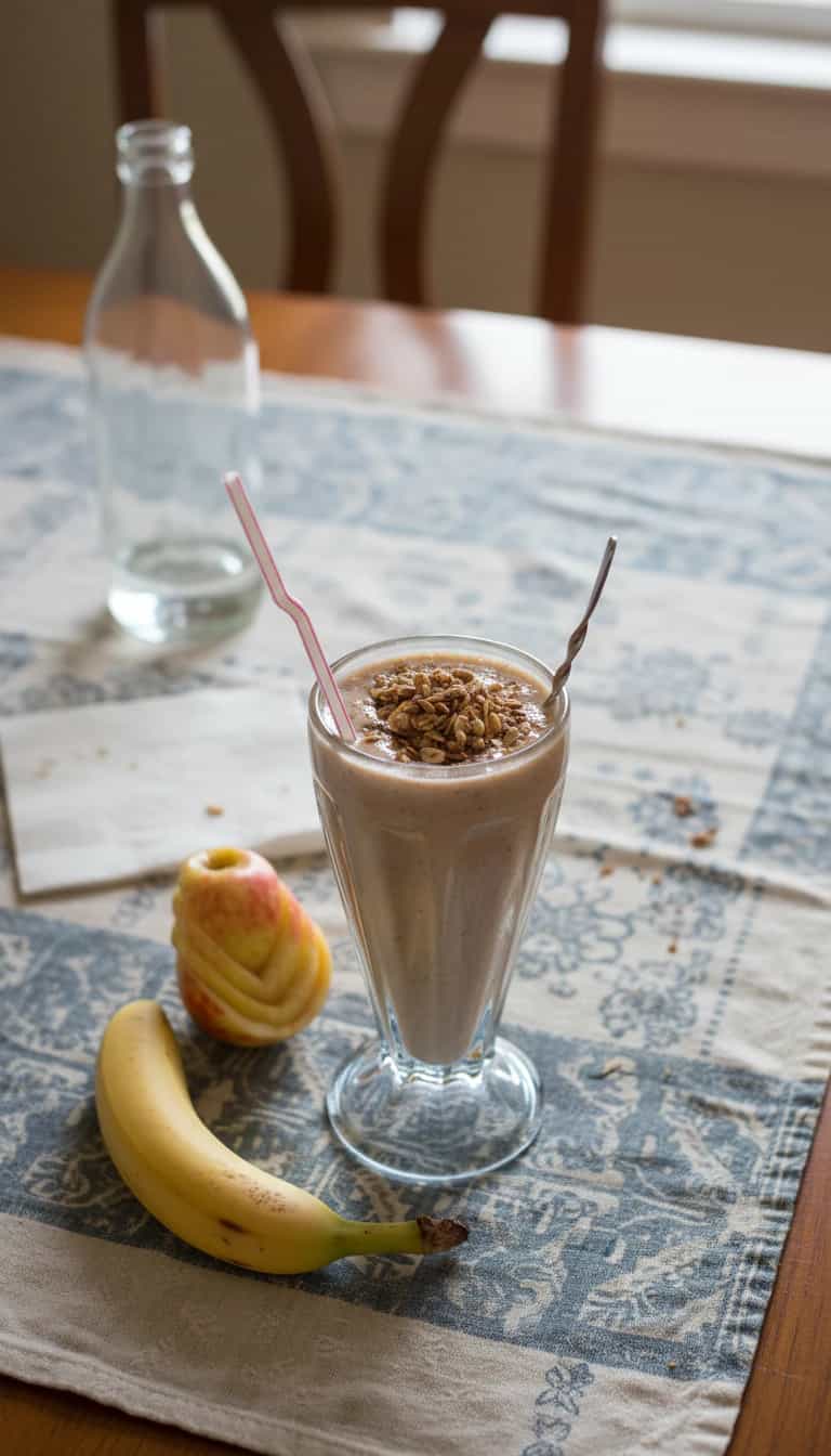 Foto deliciosa de Vitamina de Maçã com Banana e Granola pronta para servir - Outras Receitas
