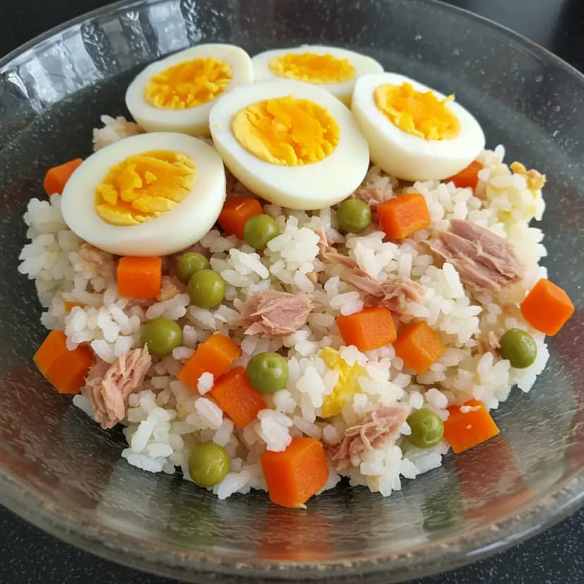 Arroz com Atum e Legumes