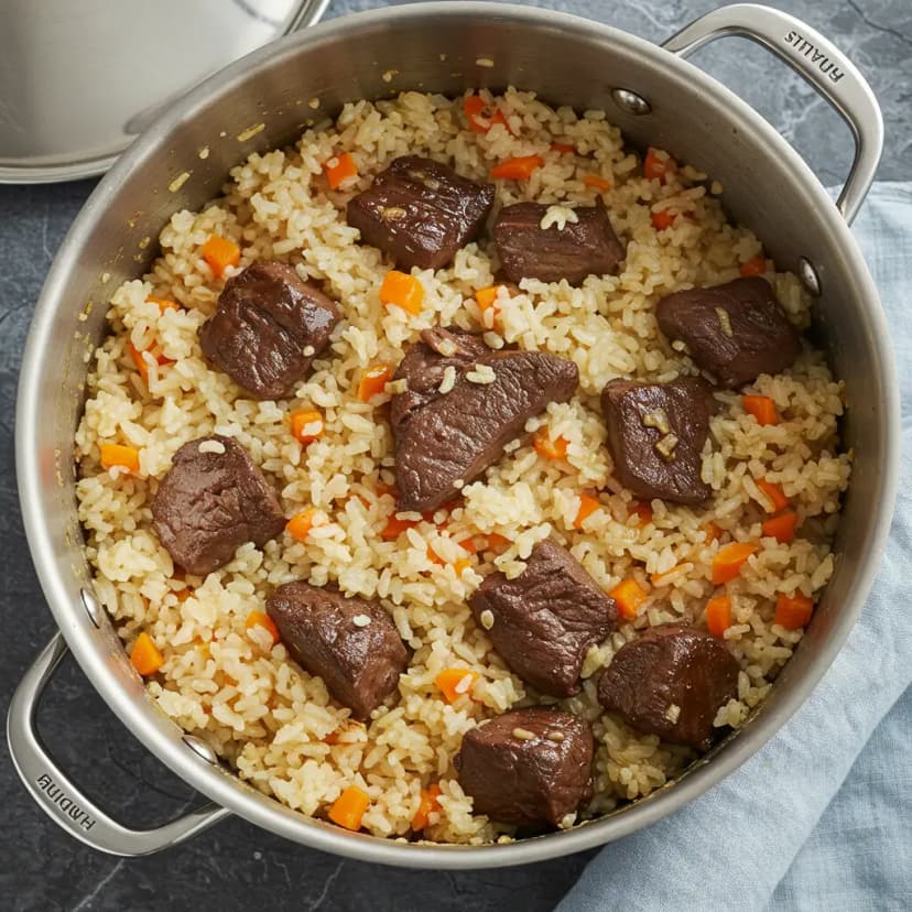 Arroz com Charque Delicioso