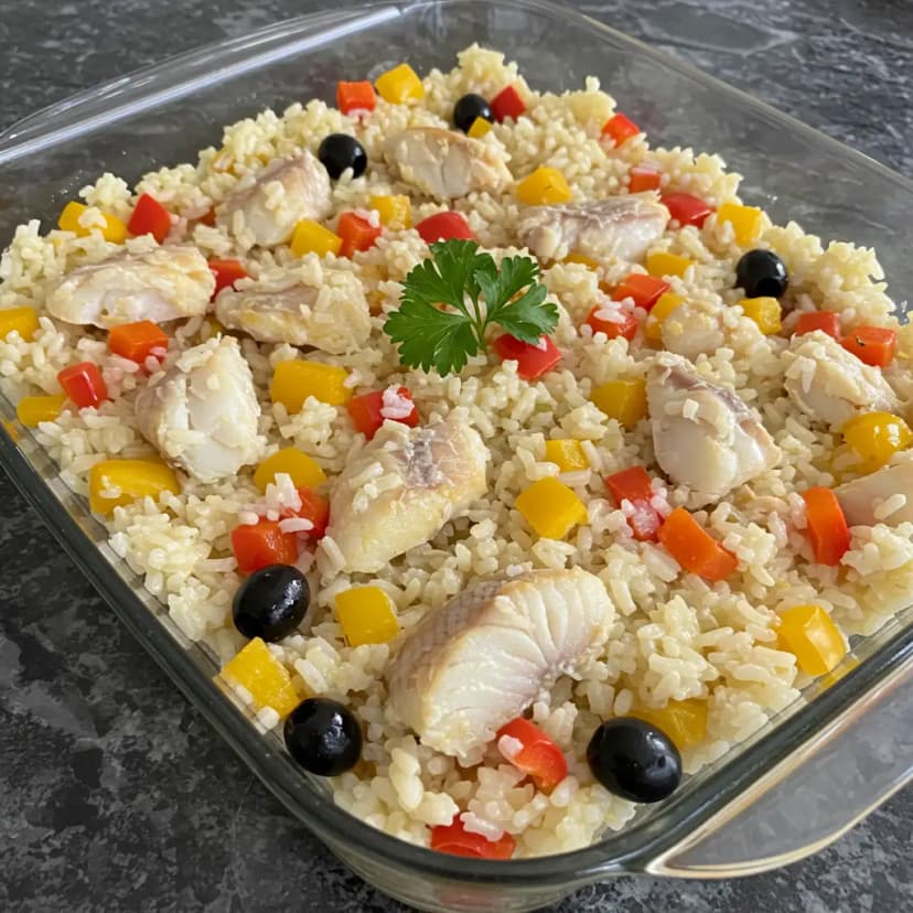 Arroz de Bacalhau com Pimentões