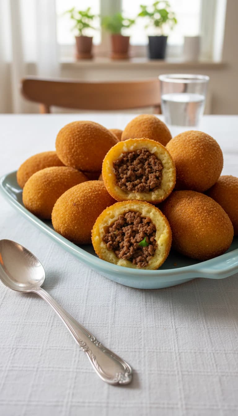 Bolinho de batata com carne moída