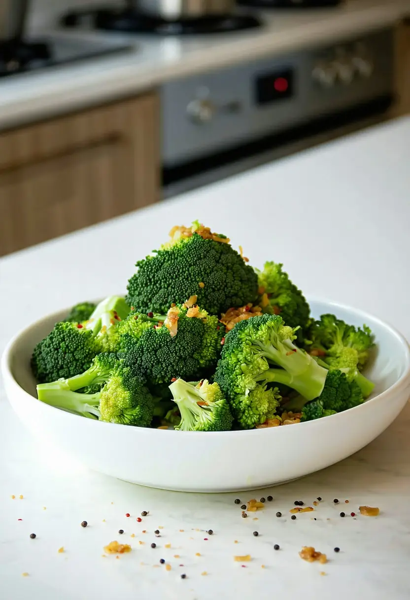 Brócolis no vapor com alho
