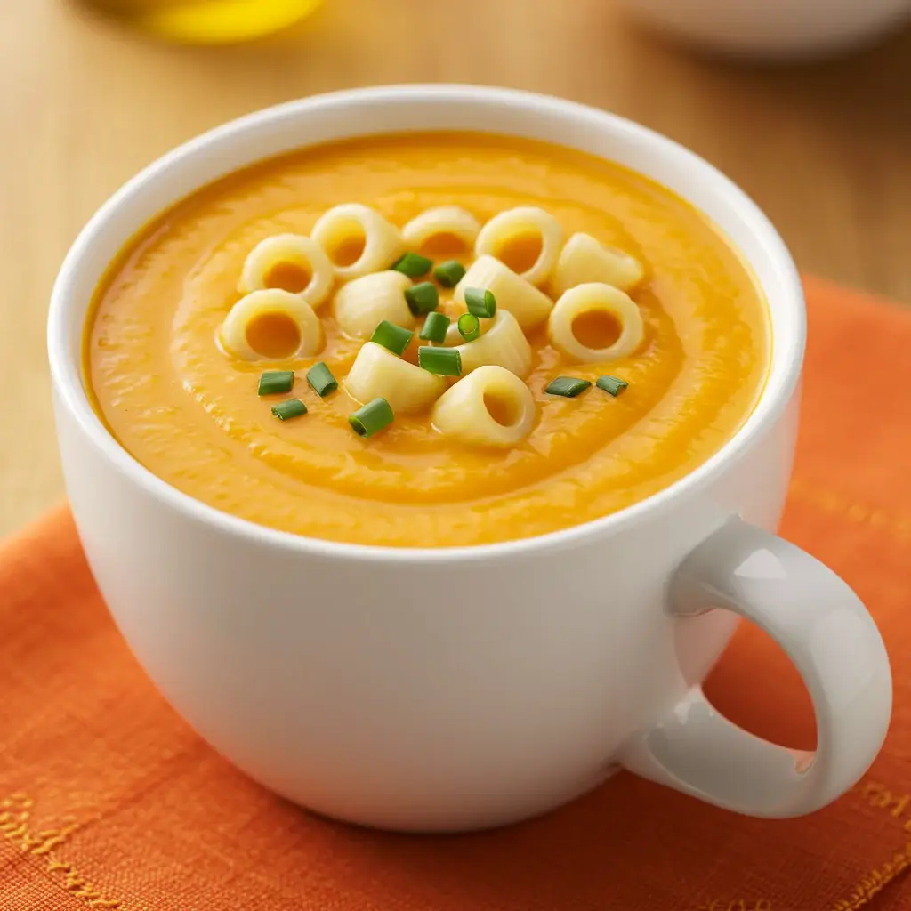 Caldo Cremoso de Abóbora com Massinha
