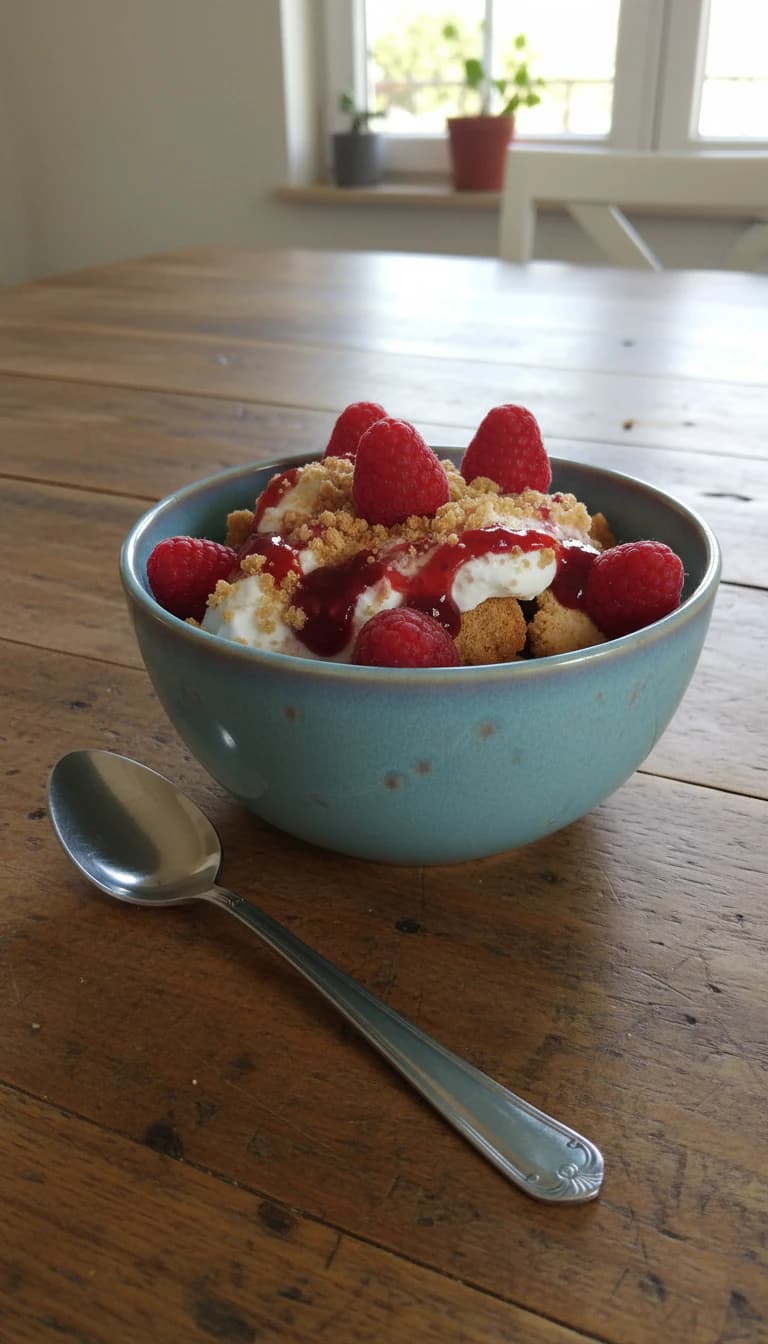 Cheesecake Gelado com Framboesa