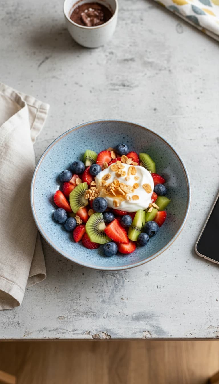 Creme de Iogurte com Frutas e Granola