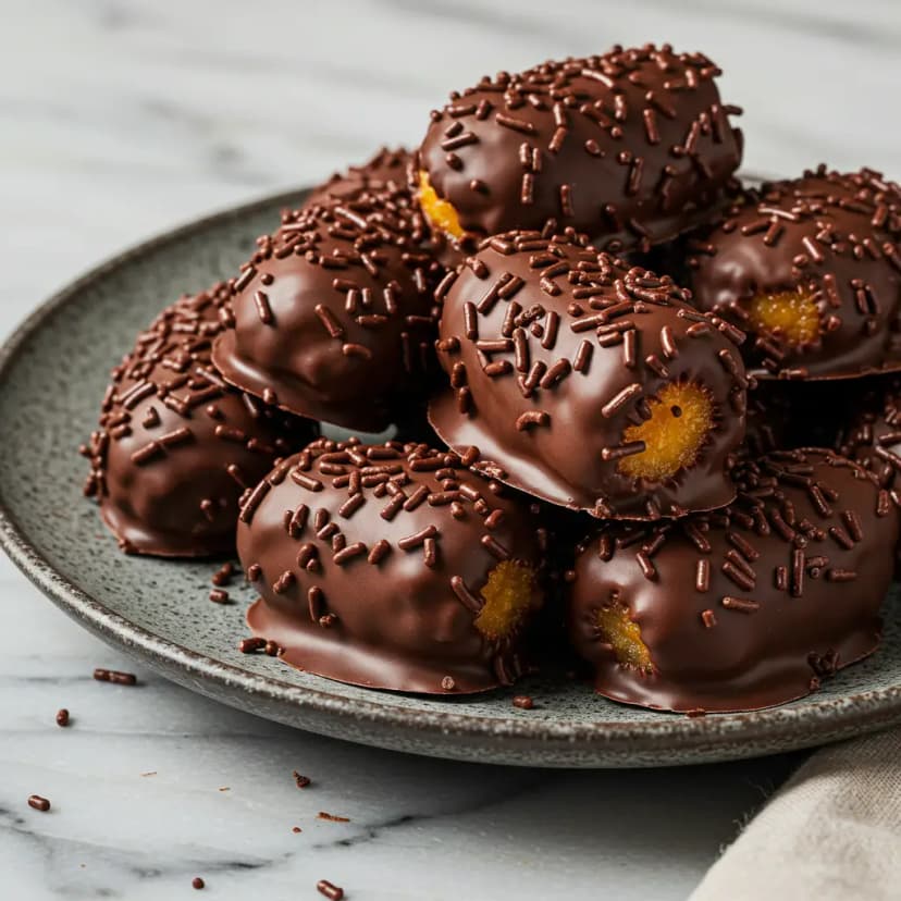 Frutas Banhadas em Chocolate Cremoso