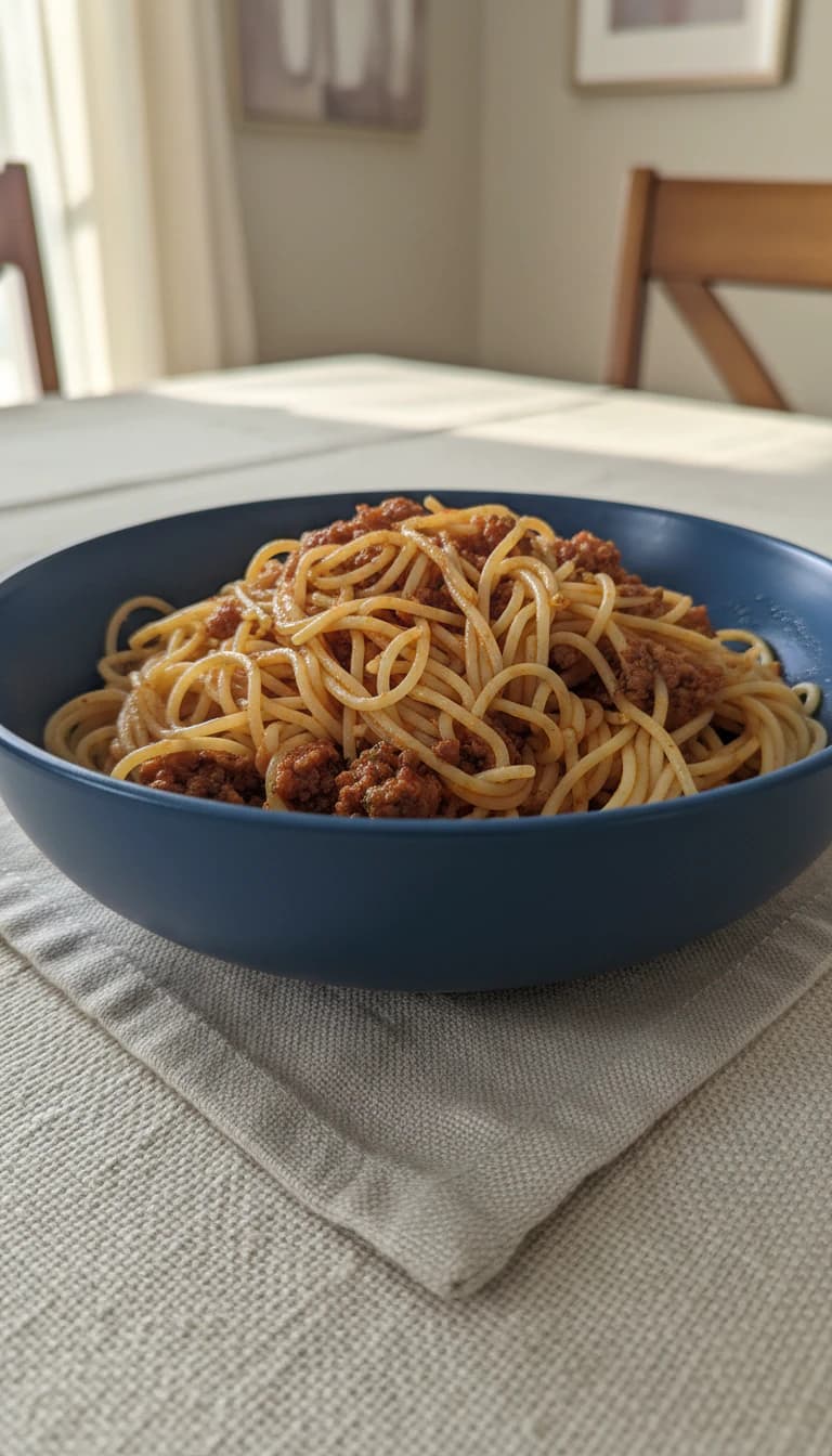 Macarrão ao Molho de Carne Simples