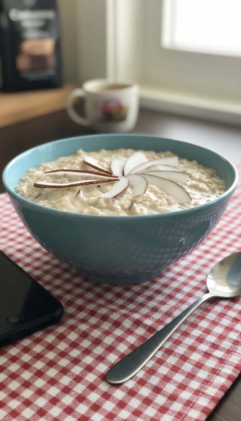 Mingau Cremoso de Aveia com Coco