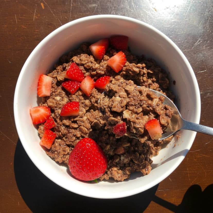 Mingau de Aveia com Morango