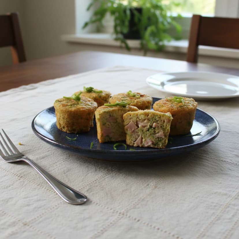 Muffins de Peru Defumado e Abobrinha