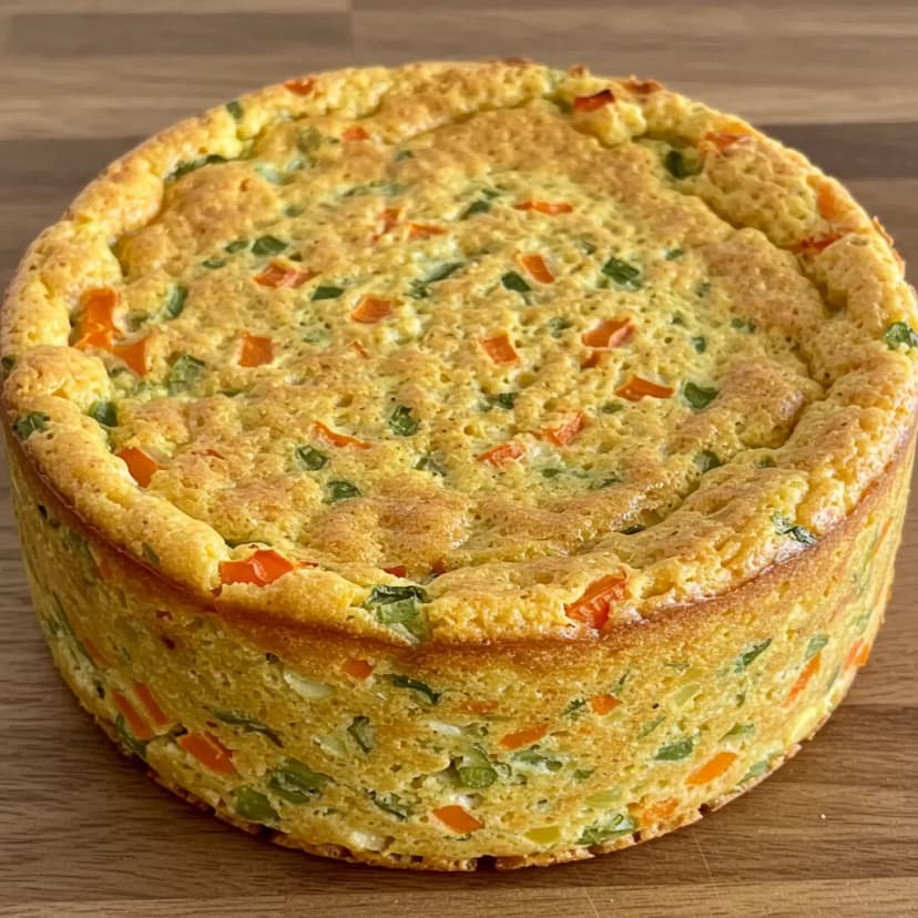 Omelete Assada com Batata e Salsicha