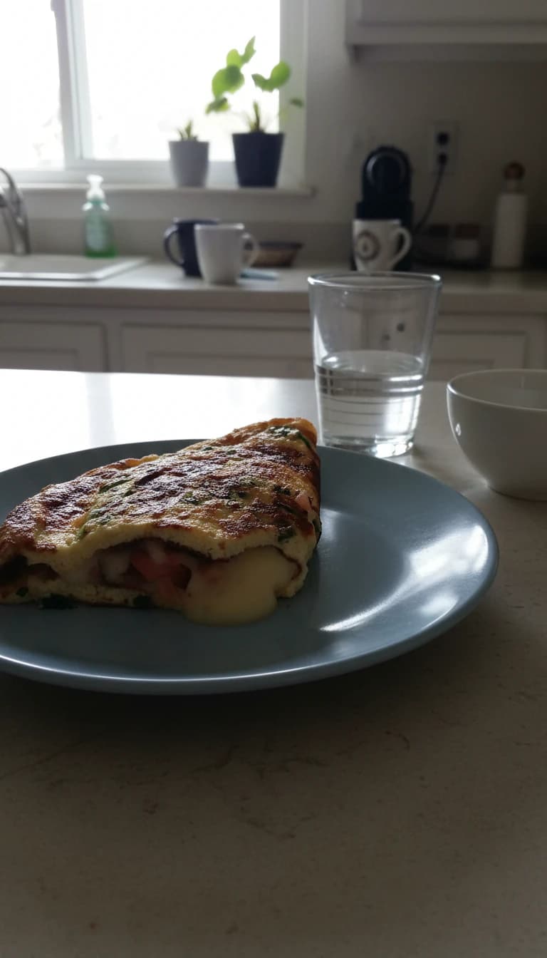 Omelete Cremosa com Queijo e Alho