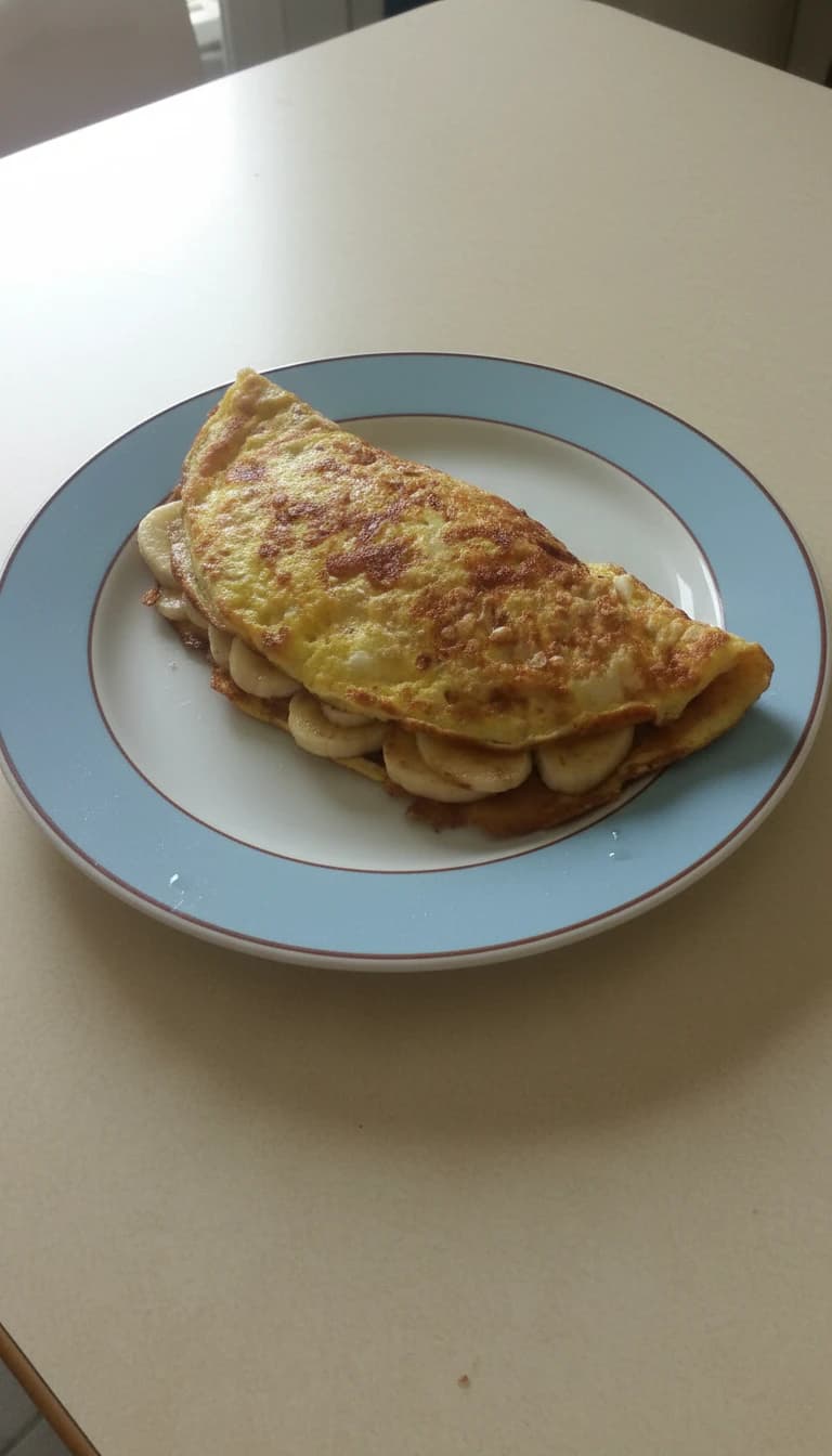 Omelete de Banana com Aveia e Queijo