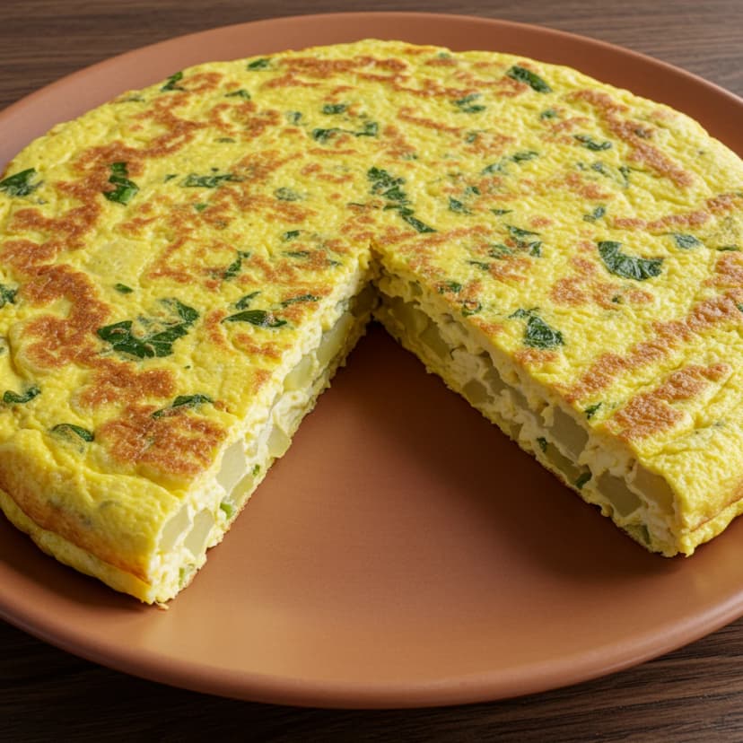 Omelete de Batata com Cebola e Queijo