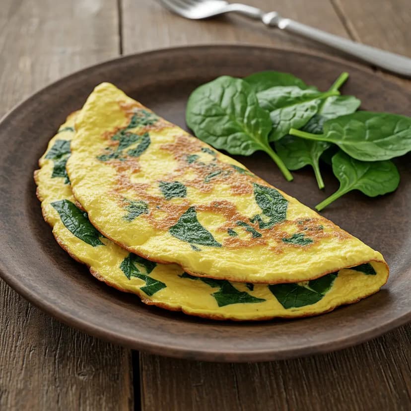 Omelete de Frango com Espinafre