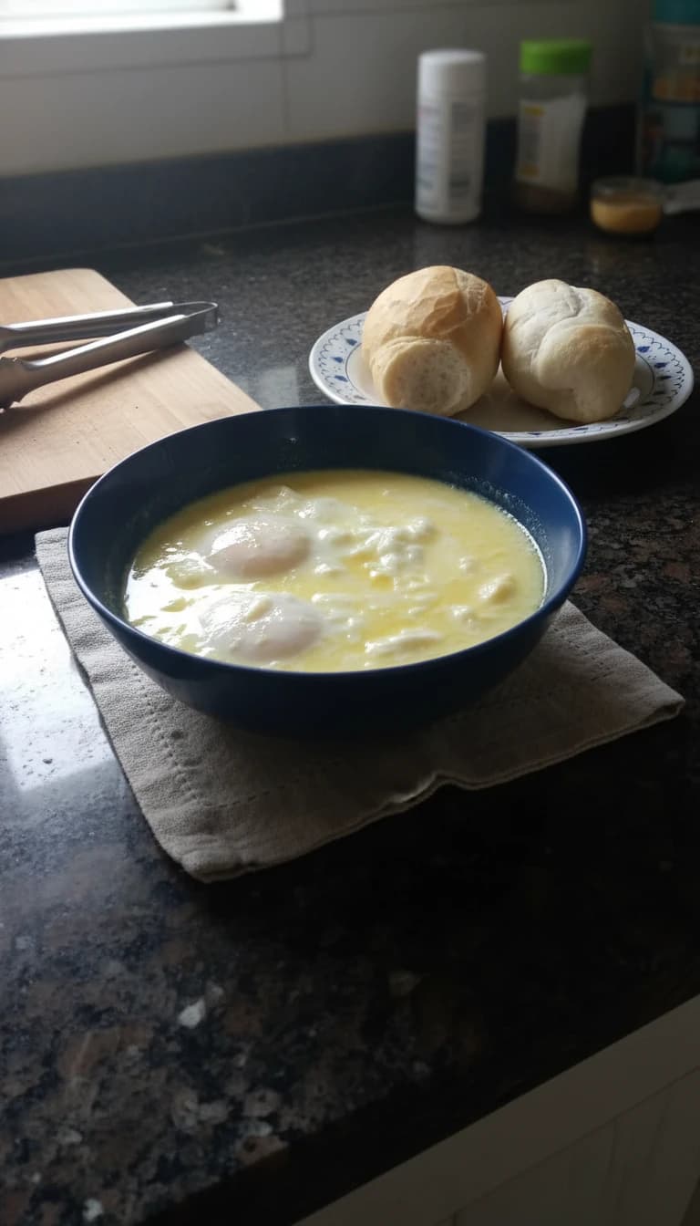 Ovo Frito Cremoso com Leite