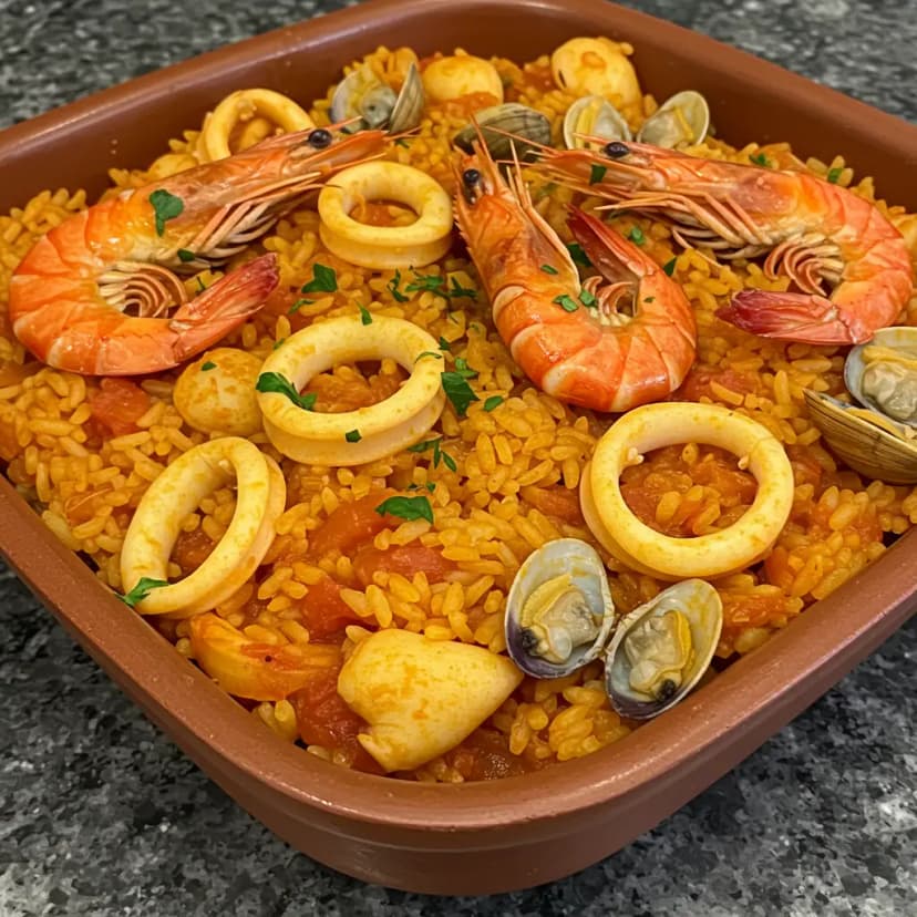Paella Brasileira de Frutos do Mar