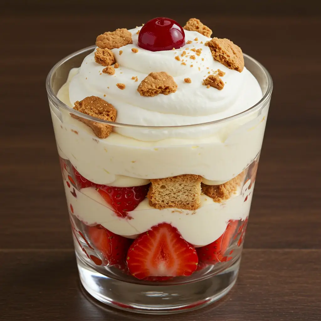 Pavê de morango com sonho de valsa