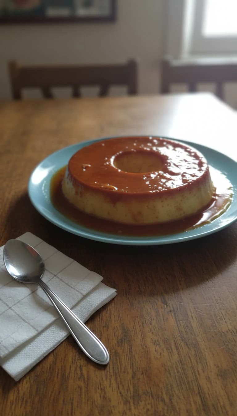 Pudim Cremoso de Pão e Leite em Pó