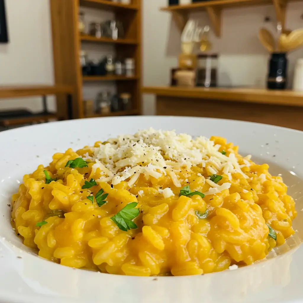 Risoto de Abóbora com Queijo Vegetal