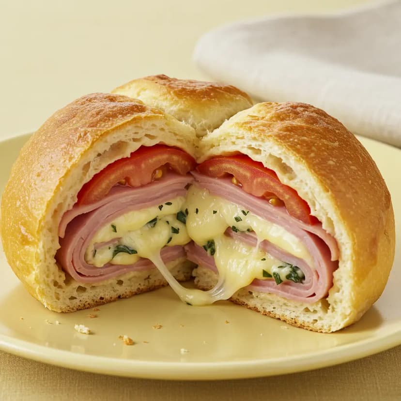 Rocambole de Presunto e Queijo Caseiro