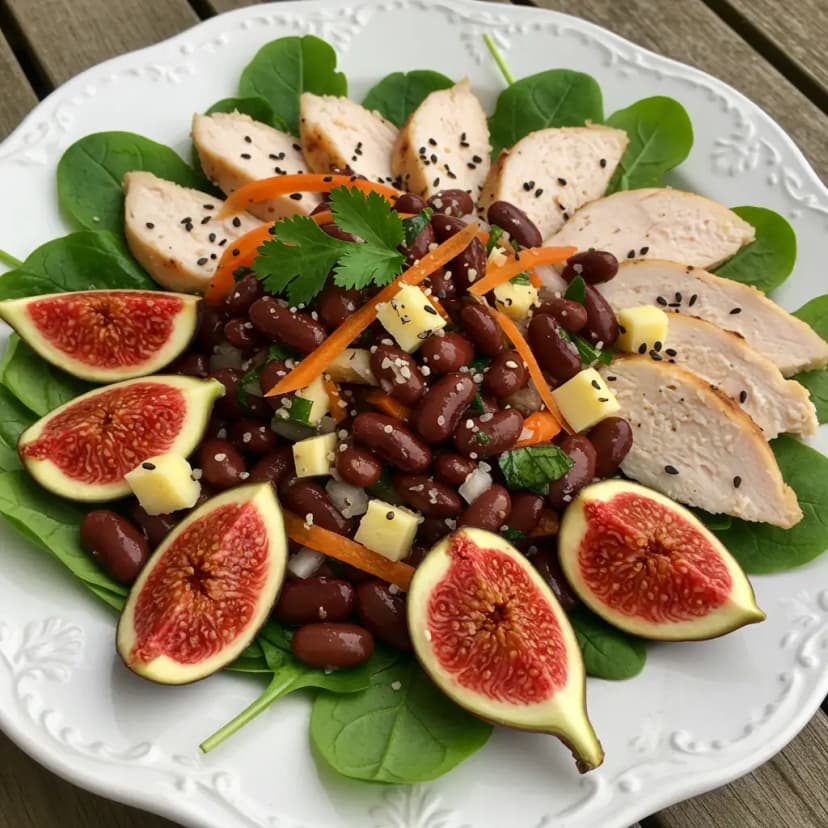 Salada de Feijão-Vermelho com Frango