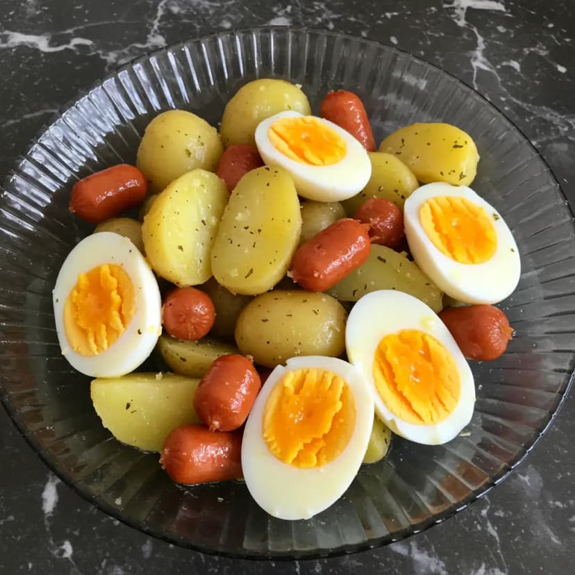 Salada Quente de Salsicha e Batata