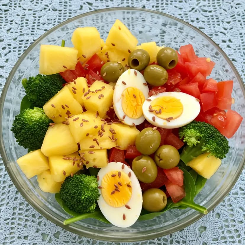 Salada Tropical com Abobrinha e Rúcula