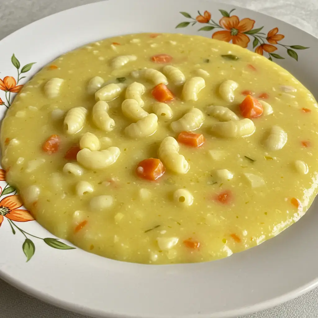 Sopa cremosa de frango com legumes