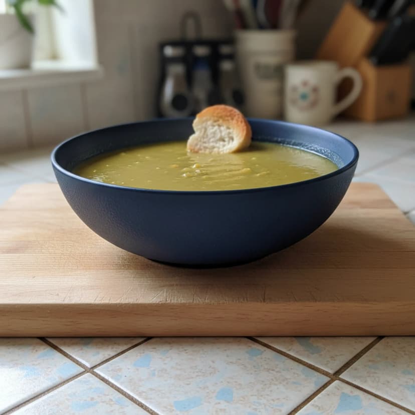 Sopa de Ervilha com Calabresa e Bacon