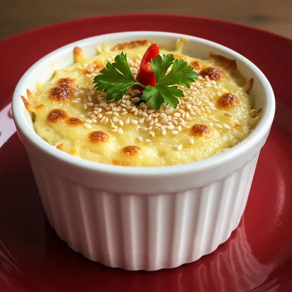 Soufflé de Queijos com Legumes