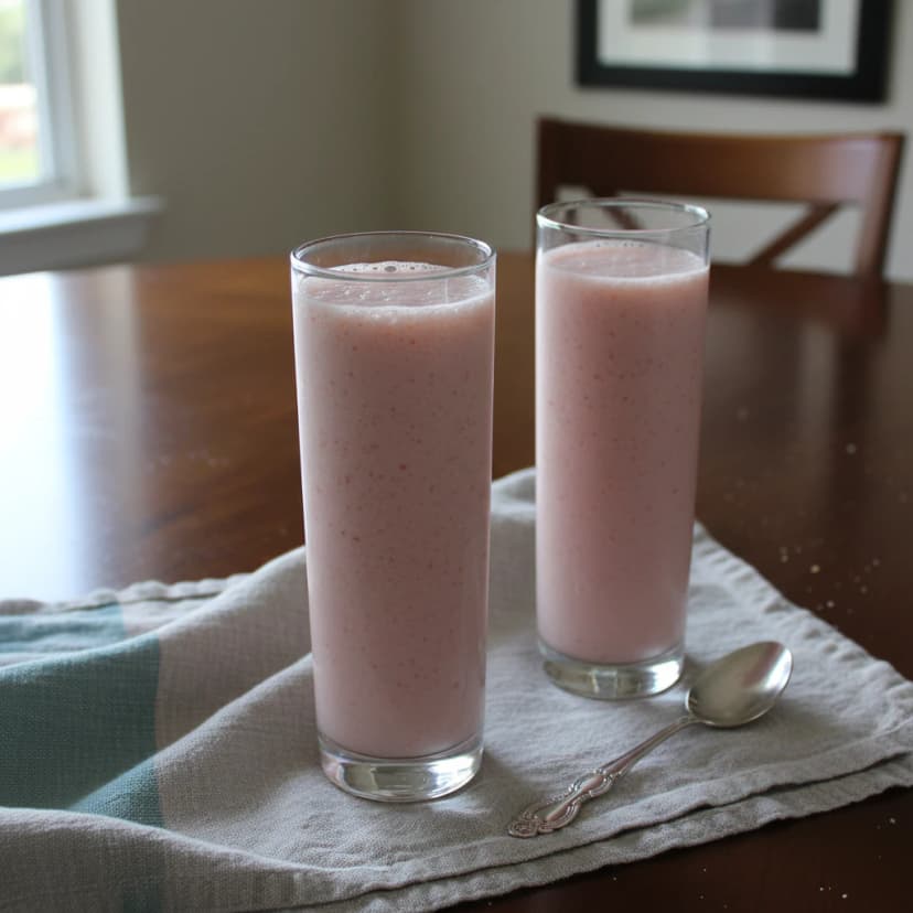 Suco Cremoso de Morango com Leite